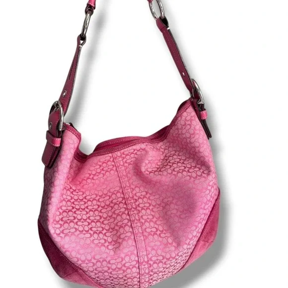 Coach Y2K 2004 Pink Mini C Signature Soho Hobo Shoulder Bag Barbiecore Preppy - Picture 4 of 8